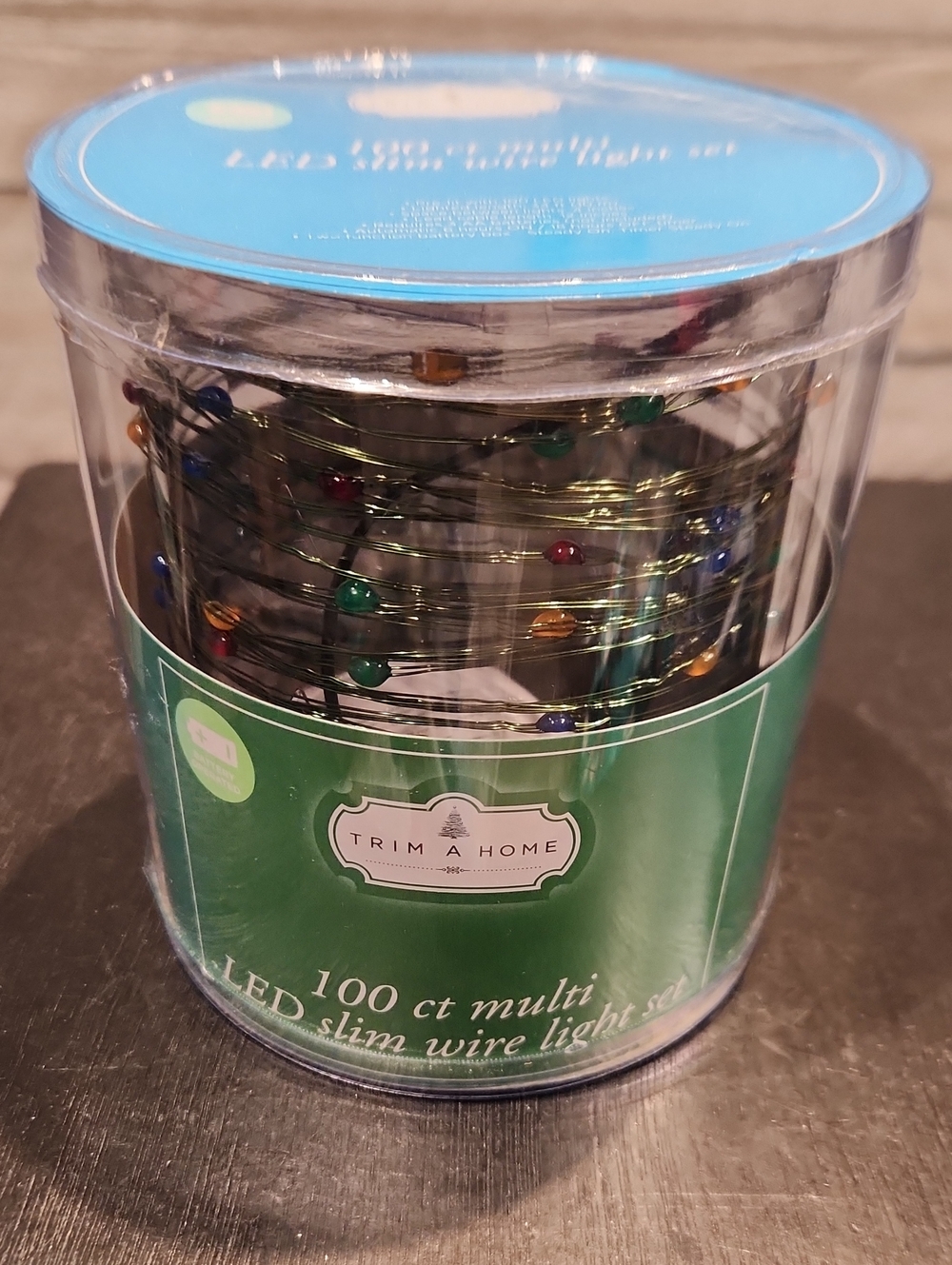 NIB Trim A Home Battery Operated 100 Ct Multi LED Slim Wire Light Set